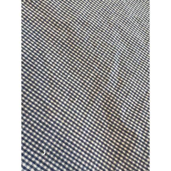 Preppy Blue and White Gingham Check Fringed Square Tablecloth - Picture 4 of 6